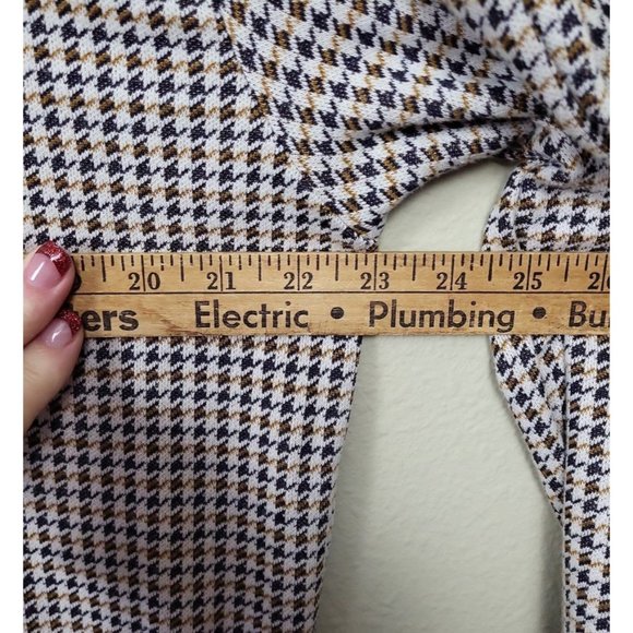 Topman Men's Size L Pullover Crewneck Sweater Black And Gold Houndstooth Print - Picture 3 of 7